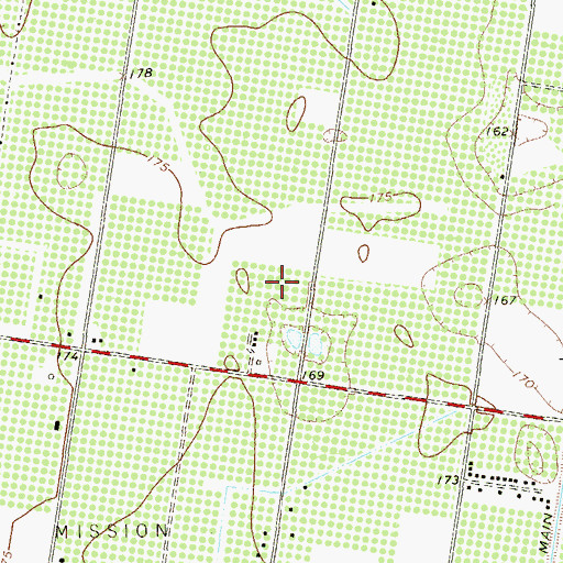 Topographic Map of Barney Groves Colonia, TX
