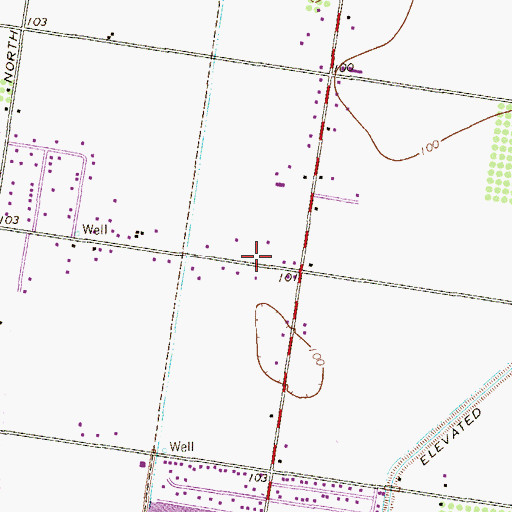 Topographic Map of Barrios Number 2 Colonia, TX