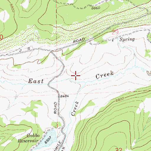 Topographic Map of Aubert Reservoir, CO