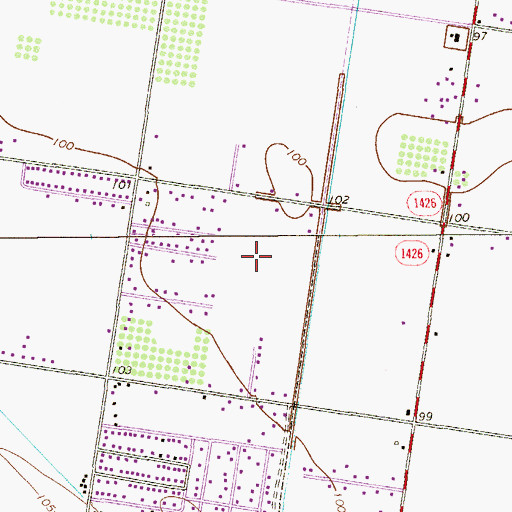 Topographic Map of Alberta Estates Number 2 Colonia, TX