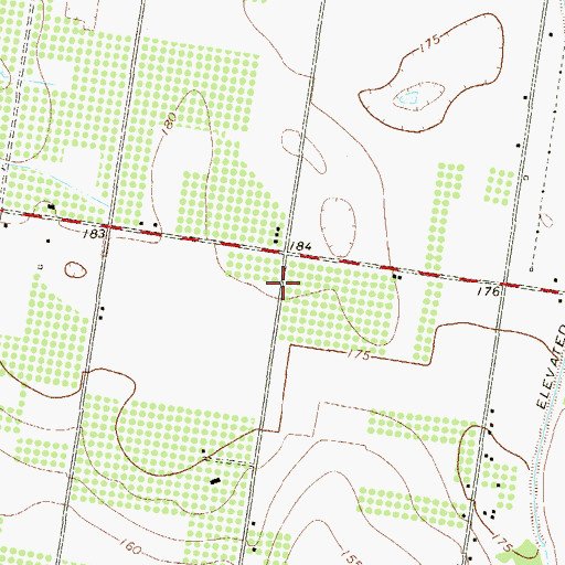 Topographic Map of Alex Cavazos Colonia, TX