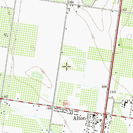 Topographic Map of Aloha Village Colonia, TX