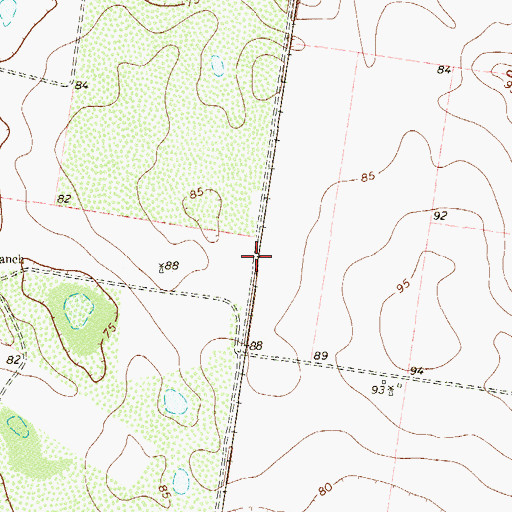 Topographic Map of Alsonia Colonia, TX
