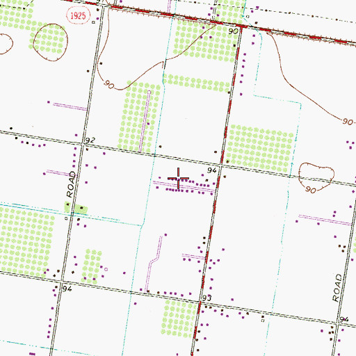 Topographic Map of Alvacan Colonia, TX