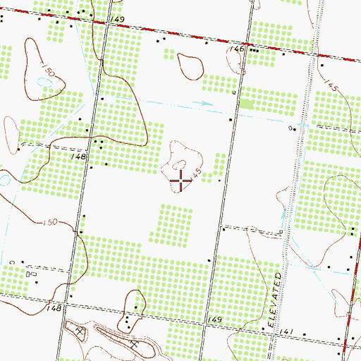 Topographic Map of Amber Land Colonia, TX