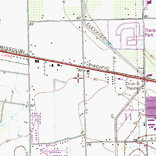 Topographic Map of Anaqua Addition Colonia, TX