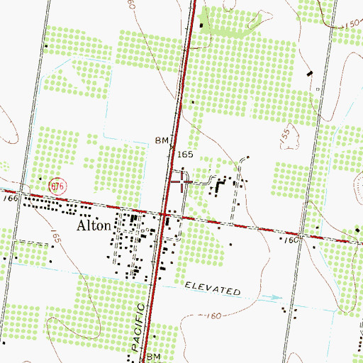 Topographic Map of Armstrong's Alton Colonia, TX