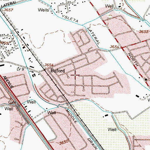 Topographic Map of Wilton Acres Colonia, TX