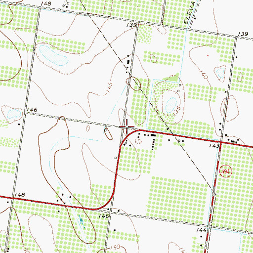 Topographic Map of Acosta Colonia, TX