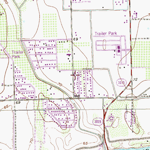 Topographic Map of Agua Dulce Colonia, TX