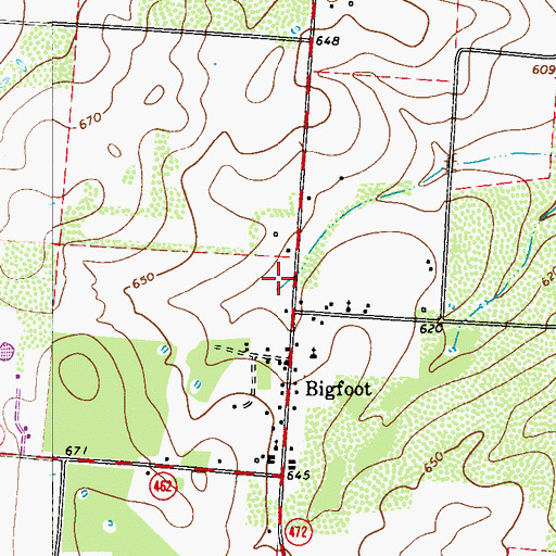 Topographic Map of Big Foot Colonia, TX