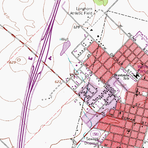 Topographic Map of Frio Heights Colonia, TX