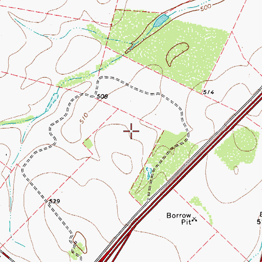 Topographic Map of Hilltop Colonia, TX