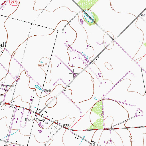 Topographic Map of Pearsall East Colonia, TX