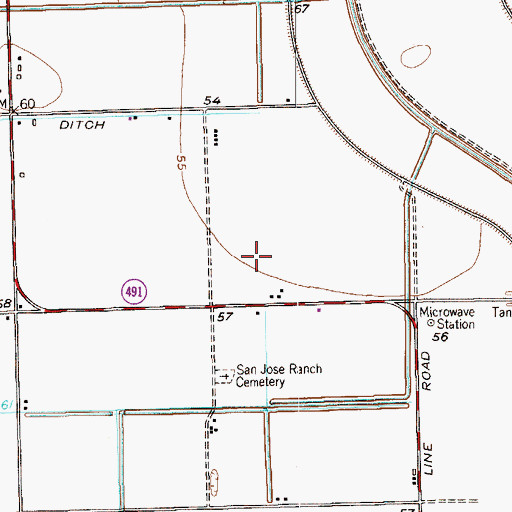 Topographic Map of 15 1/2 North-FM 491 Colonia, TX