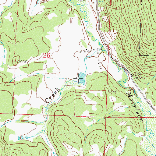 Topographic Map of Bar-Bee Lake Reservoir, CO