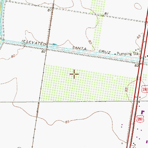 Topographic Map of 281 Estates Colonia, TX