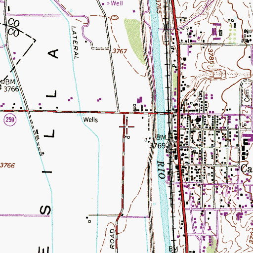 Topographic Map of Serene Acres Colonia, TX
