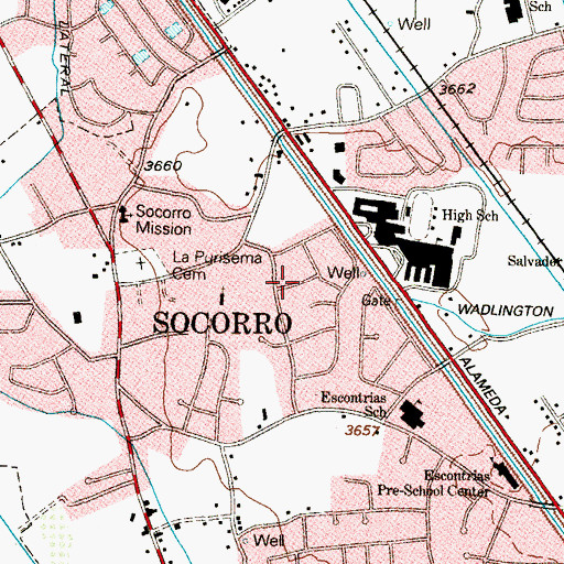Topographic Map of Spanish Trail Additon Colonia, TX
