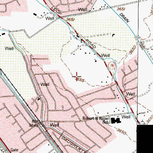 Topographic Map of Sunhaven Farms Colonia, TX