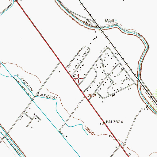 Topographic Map of Sunshine Acres Colonia, TX