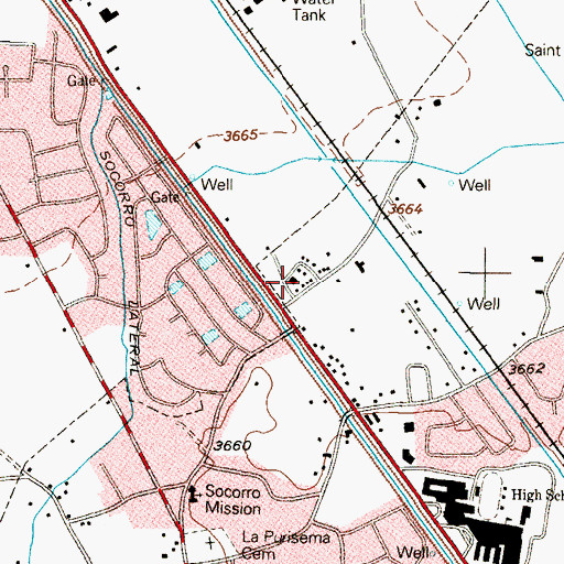 Topographic Map of Sunshine Colonia, TX