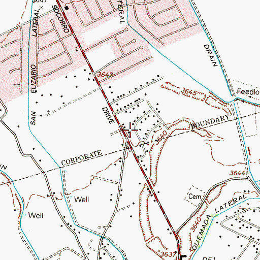 Topographic Map of Valle Real Colonia, TX