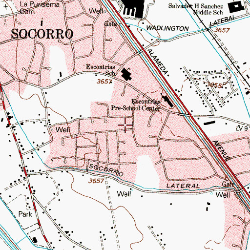 Topographic Map of Villa Espana Colonia, TX