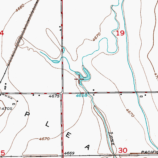 Topographic Map of J B Cooke Reservoir, CO