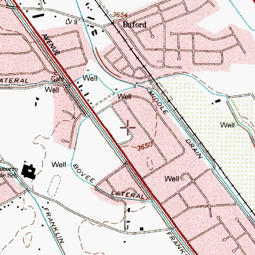 Topographic Map of Poole Colonia, TX