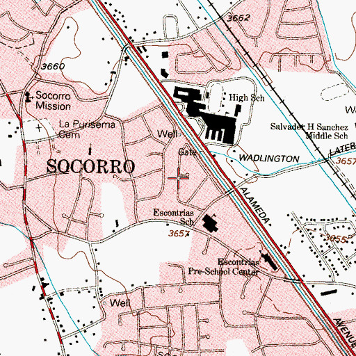 Topographic Map of Rio Vista Addition Colonia, TX