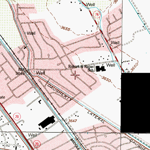 Topographic Map of Roseville Colonia, TX