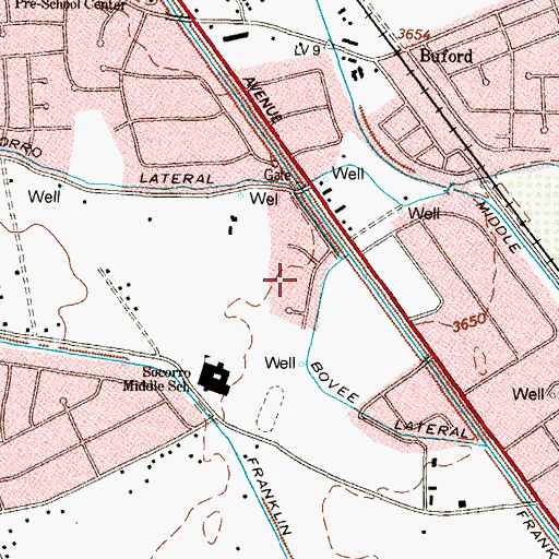 Topographic Map of Las Milpas Addition Colonia, TX