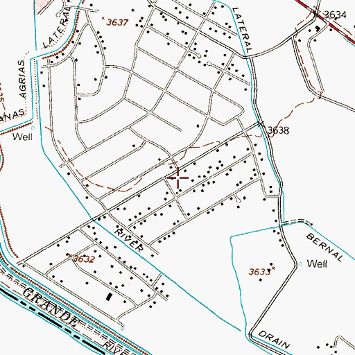Topographic Map of Las Pampas Number 1 Colonia, TX