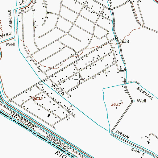 Topographic Map of Las Pampas Number 2 Colonia, TX