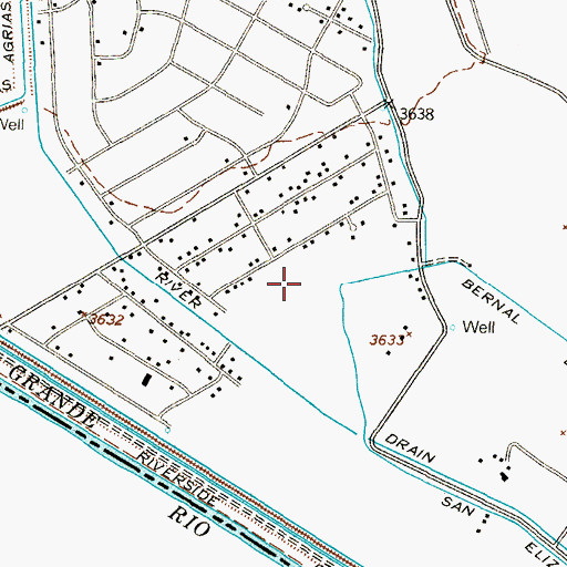 Topographic Map of Las Pampas Number 3 Colonia, TX
