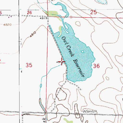 Topographic Map of Owl Creek Dam, CO