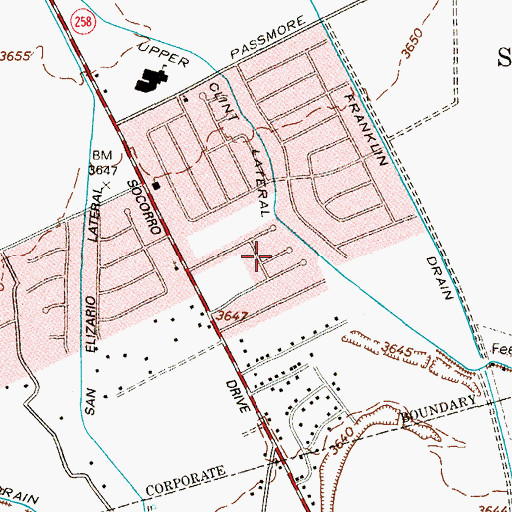 Topographic Map of Lewis Colonia, TX