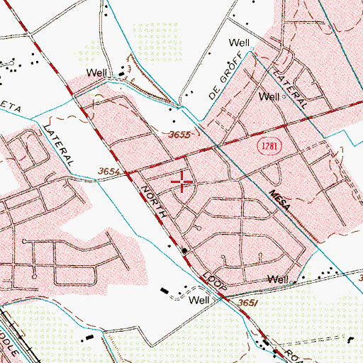 Topographic Map of Mary Lou Park Colonia, TX