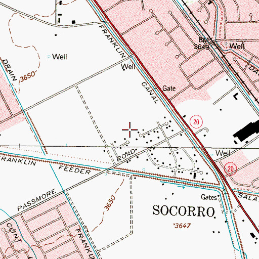 Topographic Map of Mesa Verde Colonia, TX