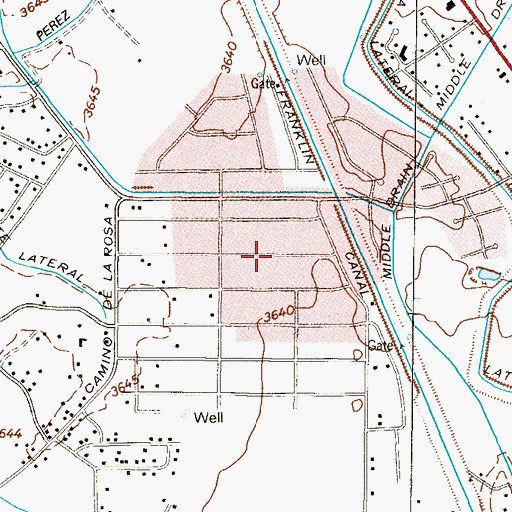 Topographic Map of Mission Trail Estates Colonia, TX