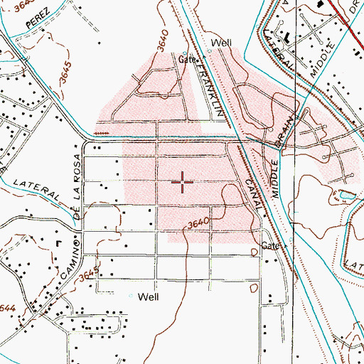 Topographic Map of Mission Trail Estates Colonia, TX