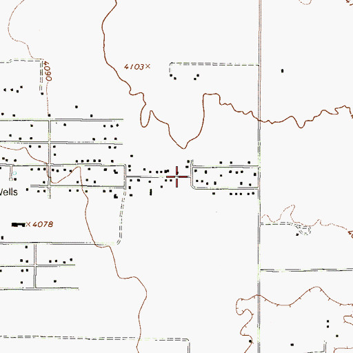 Topographic Map of Montana Land Estates Colonia, TX