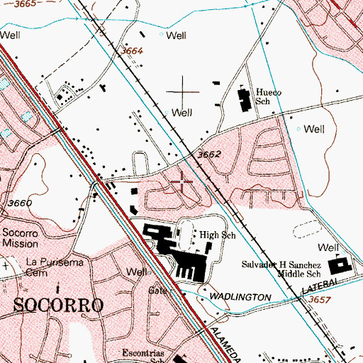 Topographic Map of Moon Addition Colonia, TX