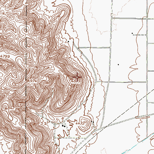 Topographic Map of Hueco Mountain Estates Number 1 Colonia, TX