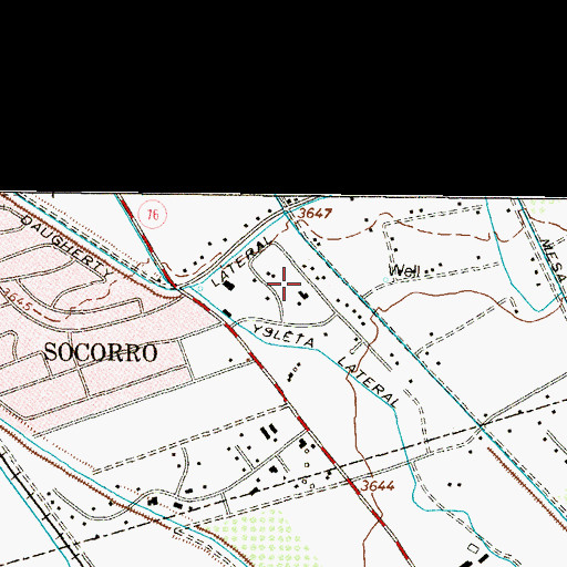 Topographic Map of Cotton Valley Estates Colonia, TX