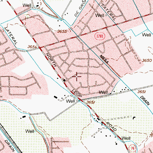 Topographic Map of Country Green Addition Colonia, TX