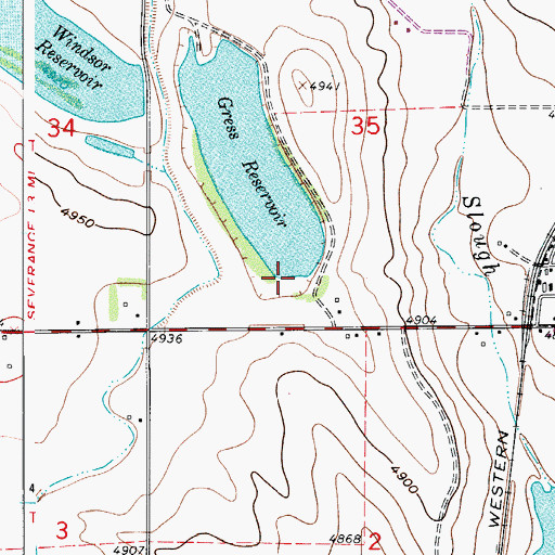 Topographic Map of Eaton-Law Dam, CO