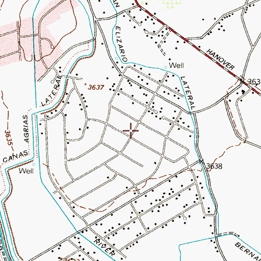 Topographic Map of Cuna del Valle Colonia, TX