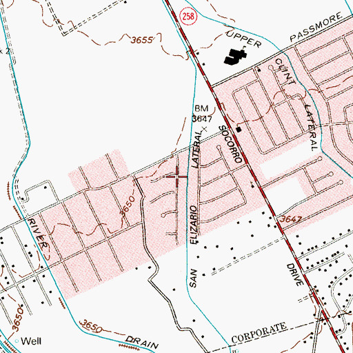 Topographic Map of El Campestre Colonia, TX
